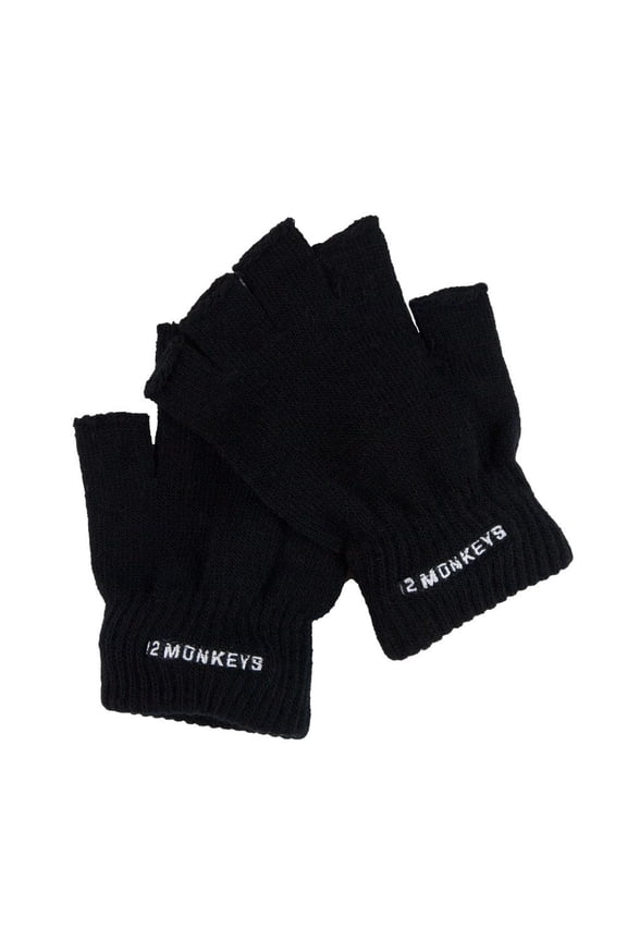 12 Monkeys - Logo Fingerless Gloves Black Standard One Size