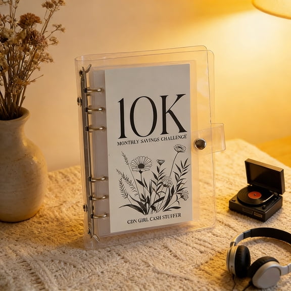 12-Month 200 Envelopes Money Saving Challenge Binder Loose Leaf Savings Budget Book Reusable Money Organizer Planner for Budgeting Financial Goal Tracking Home Office Supplies