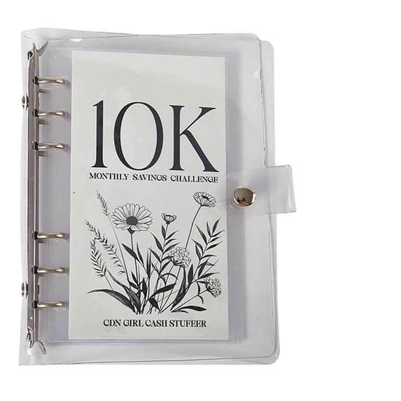 12 Month Envelope Money Saving Challenge Binder, Budget Organizer for Cash Savings, Loose Leaf Binder with Cash Envelopes for Financial Planning B#045 B