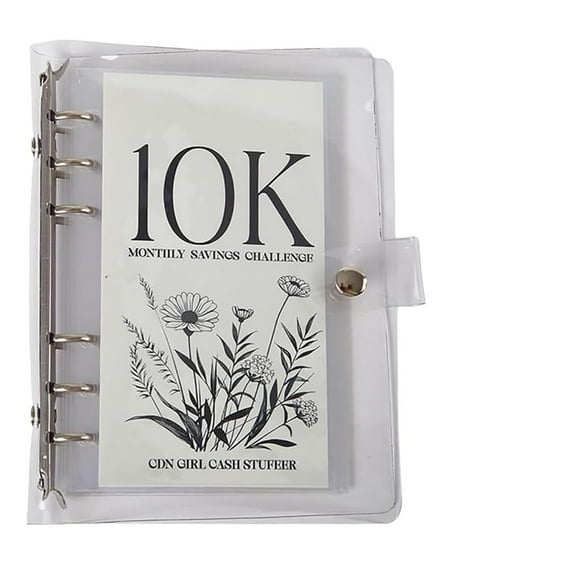 12 Month Envelope Money Saving Challenge Binder, Budget Organizer for Cash Savings, Loose Leaf Binder with Cash Envelopes for Financial Planning B#045 B