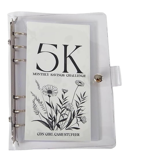12 Month Envelope Money Saving Challenge Binder, Budget Organizer for Cash Savings, Loose Leaf Binder with Cash Envelopes for Financial Planning B#045 A