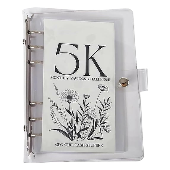 12 Month Envelope Saving Budget Book Easy and Fun Way to Save Loose Leaf Binder White