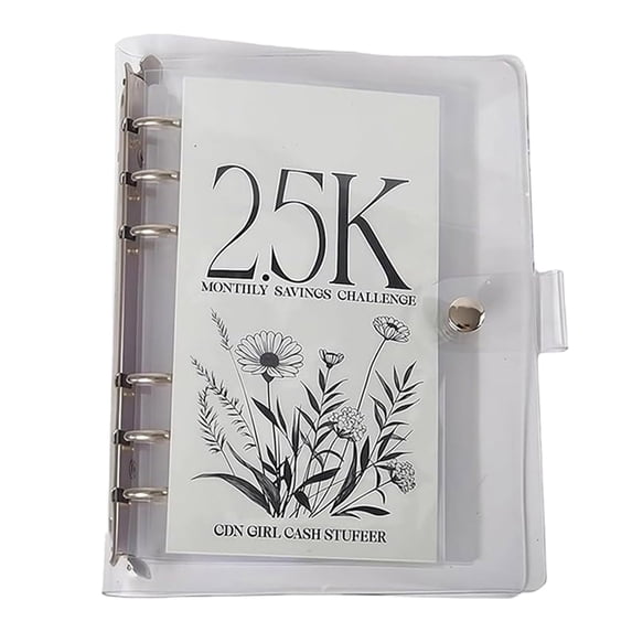 12 Month Envelope Saving Budget Book Easy and Fun Way to Save Loose Leaf Binder White