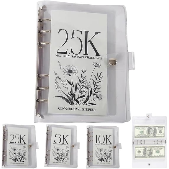 12-Month Envelopes Money Saving Challenge Binder, Budget Planner with Cash Envelopes for Savings Goals, Easy Financial Organizer for Home