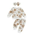 thumbnail image 1 of 12 Month Girl Clothes Winter Toddler Baby Girl Clothes Infant Girl Outfits Fall Ruffle Floral T-Shirt Top Pants Set Winter Spring Clothes, 1 of 4