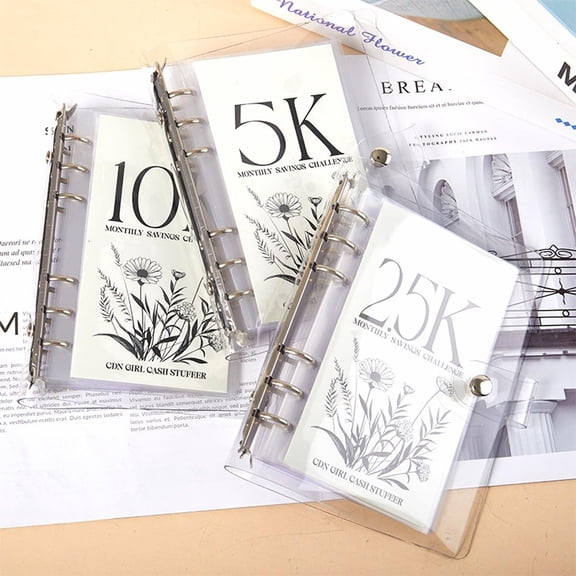 12-Month Money Saving Challenge Binder with Envelopes, Reusable Budget Planner for Financial Goals, Monthly Savings Challenges Book with Cash Envelopes Stationery Supplies