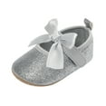 thumbnail image 1 of 12 Month Shoes Shoes for 2 Year Old Girls Toddler Kids Girls Soild Colour Bowknot Princress Shoes Soft Sole The Floor Barefoot Non First Walkers Prewalker Shoes Boys Shoes Size 3, 1 of 9