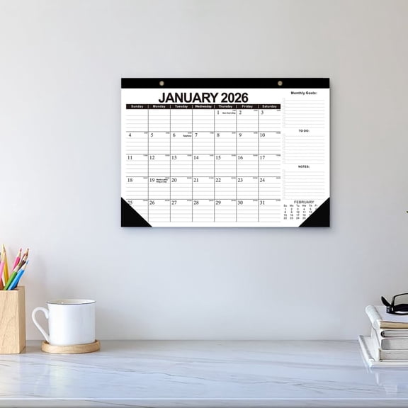 12-Month Wall Calendar 2026 - January to December 2026 Coverage, Clear Monthly Layouts, Sturdy Material, Perfect for Tracking Holidays, Appointments & Goals at Home/Work, 17*12in
