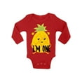 thumbnail image 1 of 12 Months Baby Birthday - Cute Baby Boy Baby Girl Shirt - Little Pineapple Bodysuit, 1 of 4