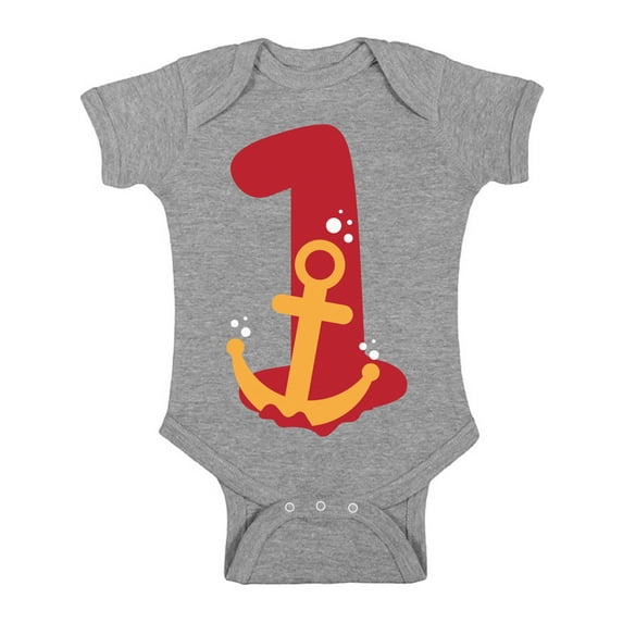 12 Months Baby Birthday - Cute Baby Boy Baby Girl Shirt - Summer Anchor Romper