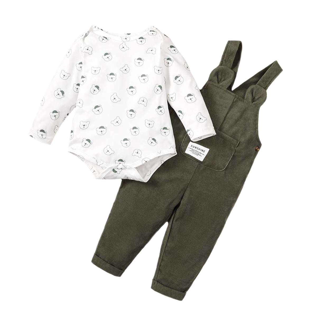 Mioglrie Infant Boys Soft Breathable Outfits, Long Sleeve Top, Pants ...