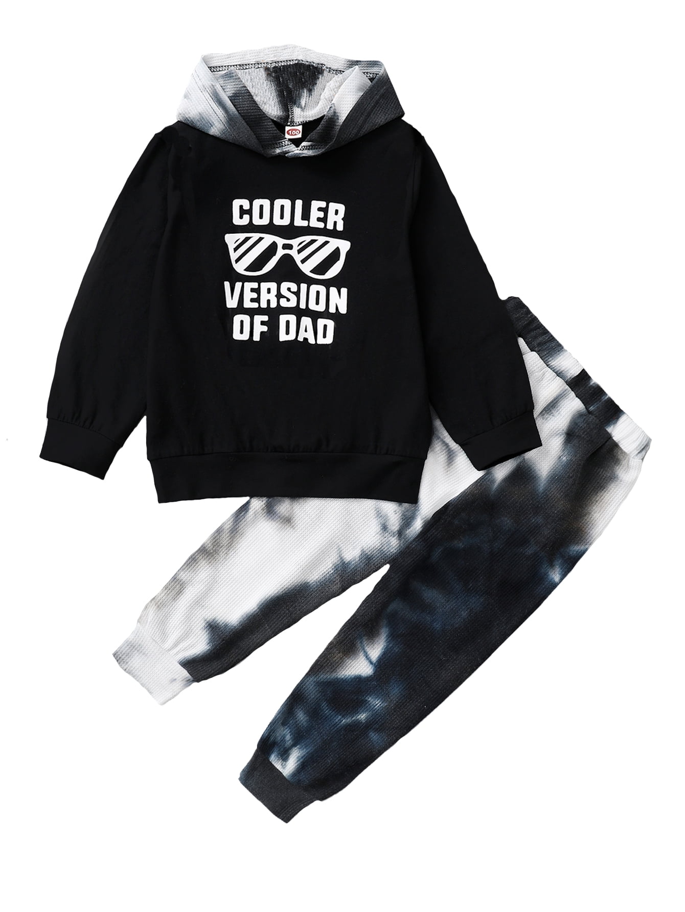 12 Months Baby Boys Clothes 24 Months Boys 2PCS Fall Winter Outfits Letter Glasses Print Toddler Boys Long Sleeve Hoodie Top Pants Set Black