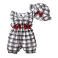 thumbnail image 1 of 12 Months Baby Girls Romper 18 Months Girls Bodysuit Infant Girls Sleeveless Summer Bodysuit Cute Bowknot Plaid Bodysuit, 1 of 8