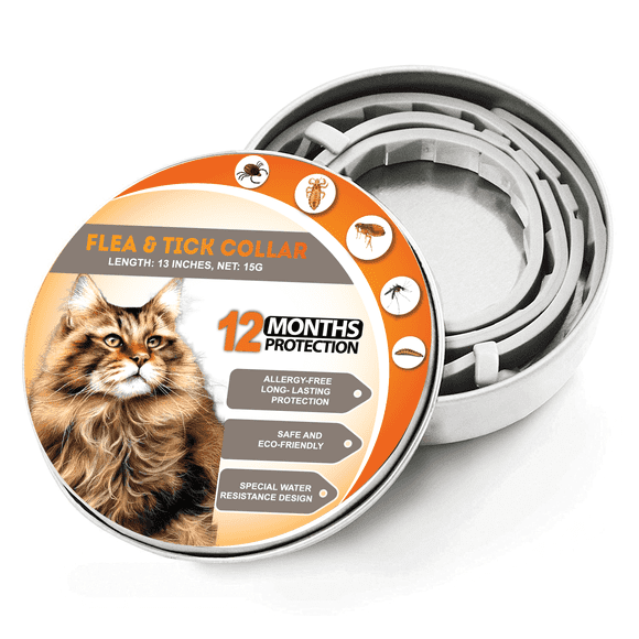 12-Months Cat Collars Fit All Size Cats and Waterproof (13 Inches Collars for Cats)