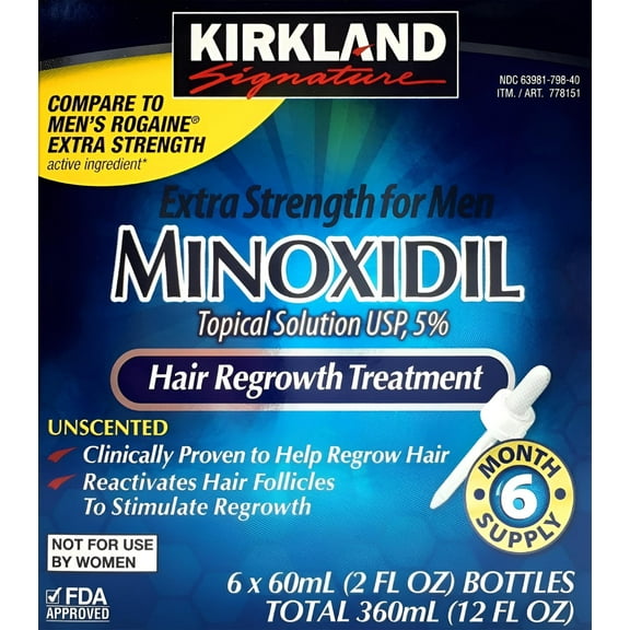 12 Months Kirkland DROP MINOXIDIL 5% Mens Hair Loss Regrowth Treatment