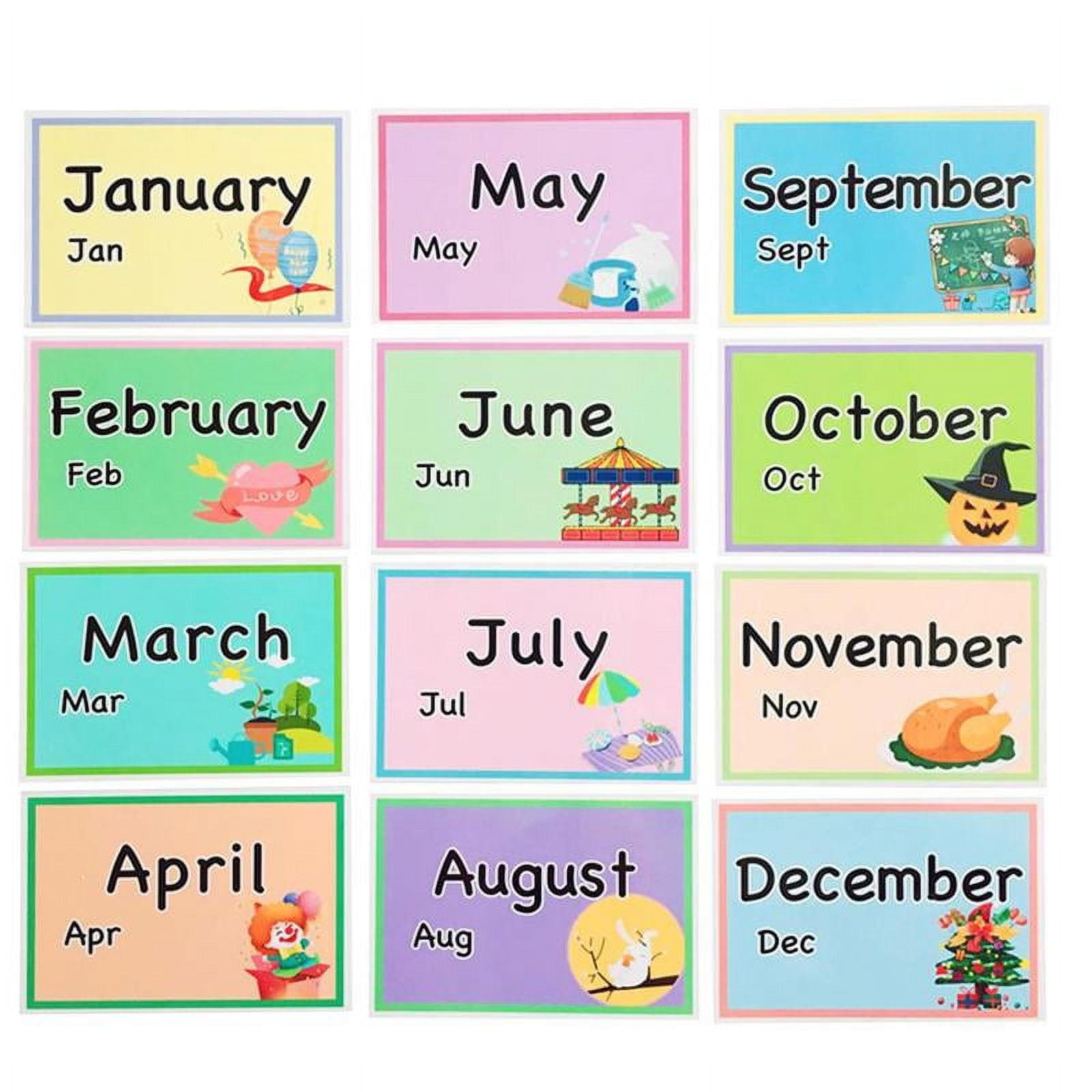 Cards　Year　Of　The　Toddlers　12　R2L9　O3T1　Kids　Months　Preschool　Flash　Learning