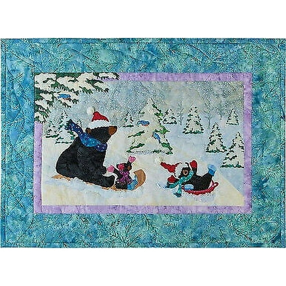 12 Months of Happy Jan01 Sledding into the New Year 25x18 Applique Patterne