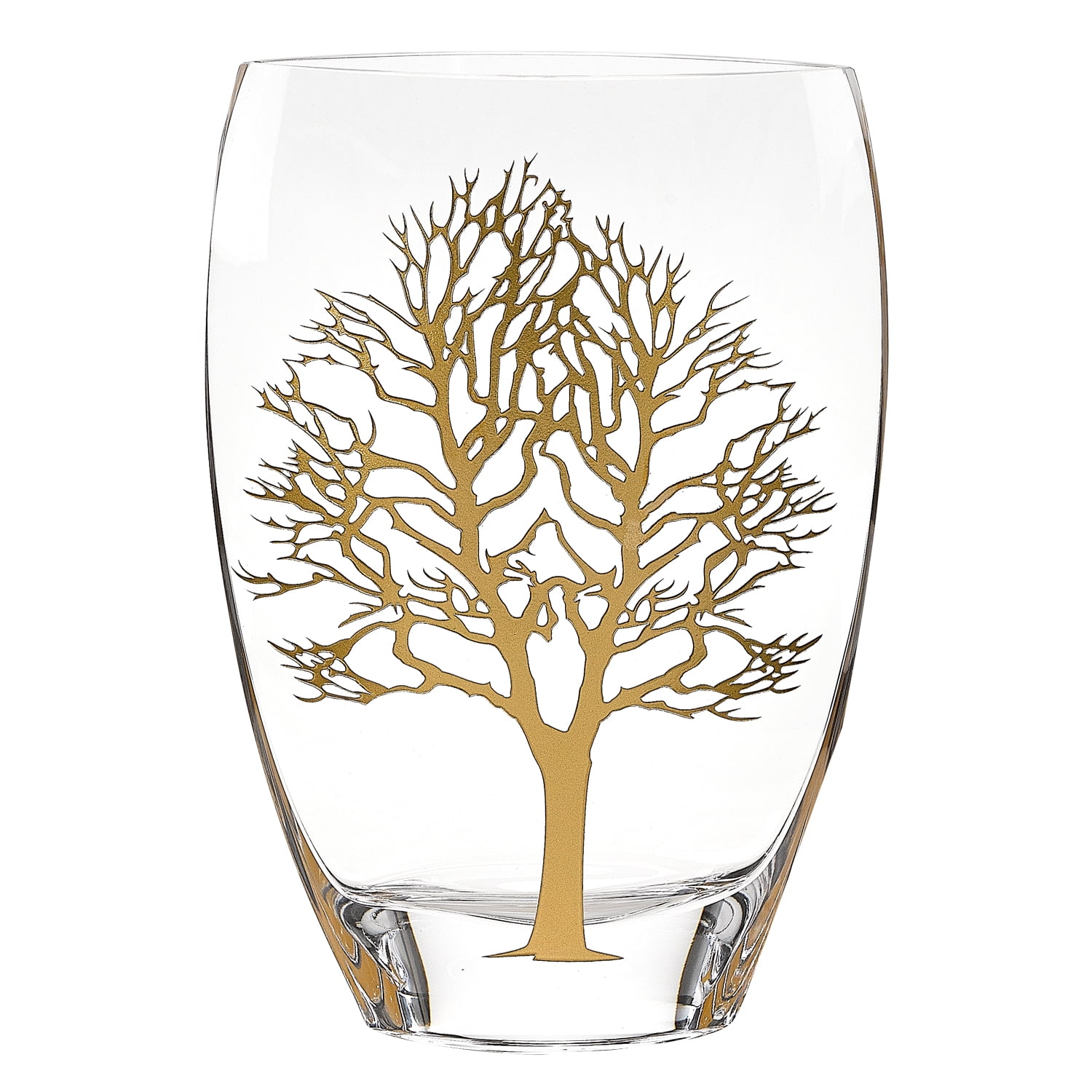 12 Mouth Blown Frosted Crystal European Made Tree Of Life Vase 12 Mouth Blown Frosted Crystal European Made Tree Of Life Vase