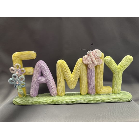 12" Multi Pastel Tabletop decor- FAMILY
