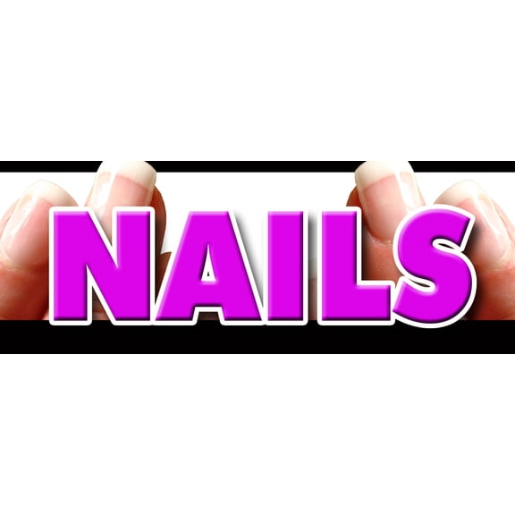 12" NAILS DECAL sticker nail salon manicure spa