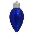 thumbnail image 1 of 12" Navy Blue Shatterproof Glitter C9 Light Bulb Christmas Ornament, 1 of 3