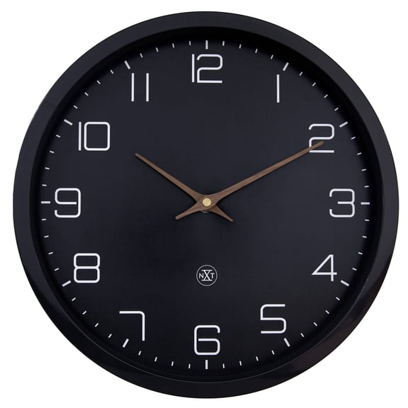 12" NeXtime 'ECO' Paper & Bioplastic Black Wall Clock (Black)
