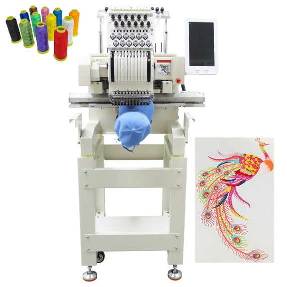 12 Needles Embroidery Machine Single Head Automatic 210MM*450MM 110V-220V Universal