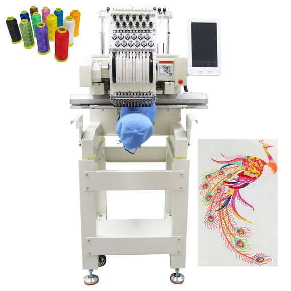 12 Needles Embroidery Machine Single Head Automatic 210MM*450MM 110V-220V Universal