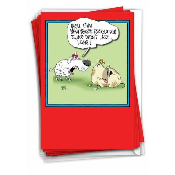12 New Year Cards Pack (1 Design, 12 Cards) - Resolution Not Last Long B1928