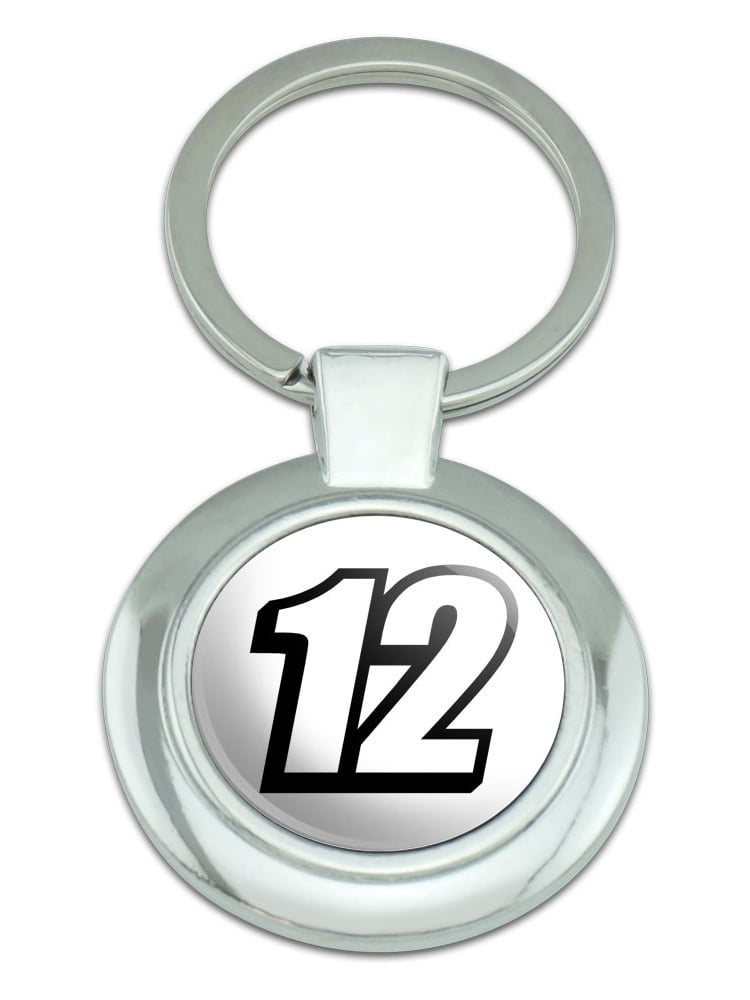 12 Number Twelve Classy Round Chrome Plated Metal Keychain - Walmart.com
