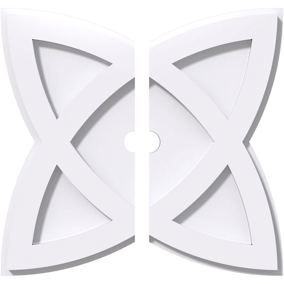 12"OD x 1"ID x 4 1/2"C x 1"P Cosmo Architectural Grade PVC Contemporary Ceiling Medallion, Two Piece