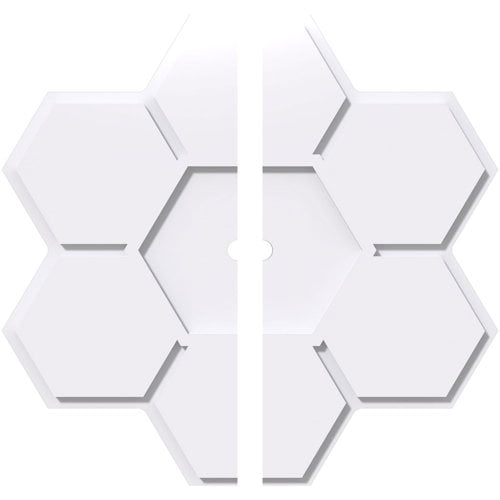 12"OD x 1"ID x 4"C x 1"P Daisy Architectural Grade PVC Contemporary Ceiling Medallion, Two Piece