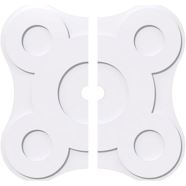 12"OD x 1"ID x 4"C x 1"P Luna Architectural Grade PVC Contemporary Ceiling Medallion, Two Piece