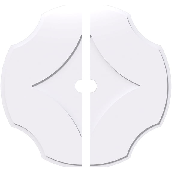 12"OD x 1"ID x 4"C x 1"P Percival Architectural Grade PVC Contemporary Ceiling Medallion, Two Piece