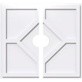 thumbnail image 1 of 12"OD x 2"ID x 4"C x 1"P Embry Architectural Grade PVC Contemporary Ceiling Medallion, Two Piece, 1 of 11