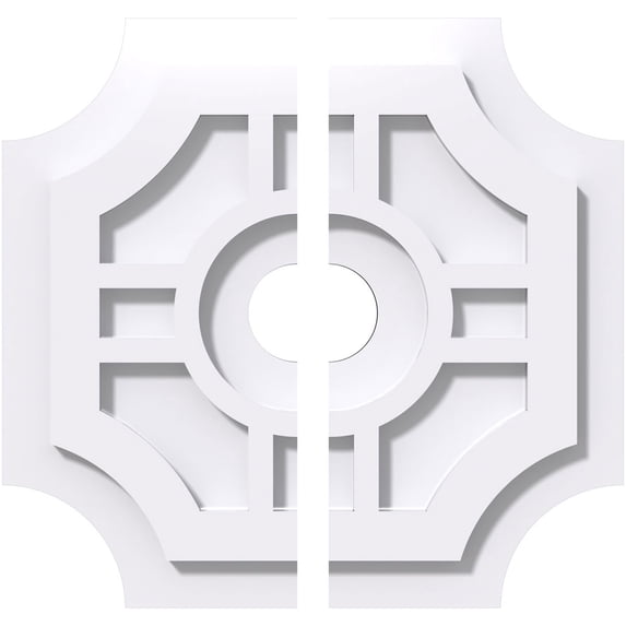 12"OD x 2"ID x 4"C x 1"P Haus Architectural Grade PVC Contemporary Ceiling Medallion, Two Piece