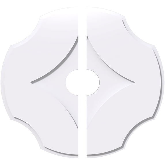 12"OD x 2"ID x 4"C x 1"P Percival Architectural Grade PVC Contemporary Ceiling Medallion, Two Piece