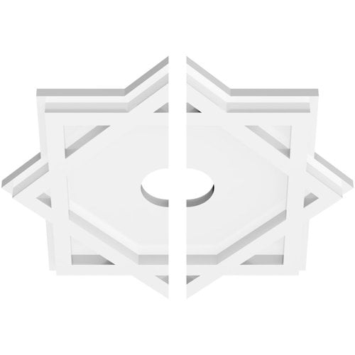 12"OD x 2"ID x 6 1/2"C x 1"P Axel Architectural Grade PVC Contemporary Ceiling Medallion, Two Piece