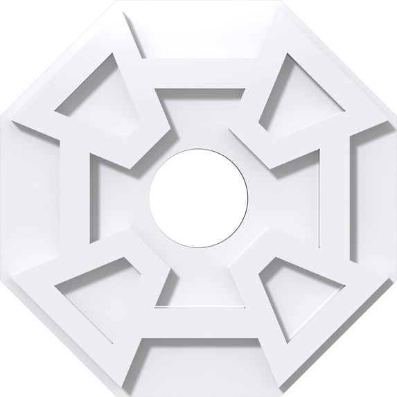 12"OD x 3"ID x 4"C x 1"P Logan Architectural Grade PVC Contemporary Ceiling Medallion