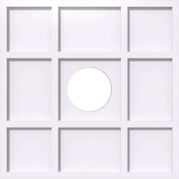 12"OD x 3"ID x 4"C x 1"P Rubik Architectural Grade PVC Contemporary Ceiling Medallion