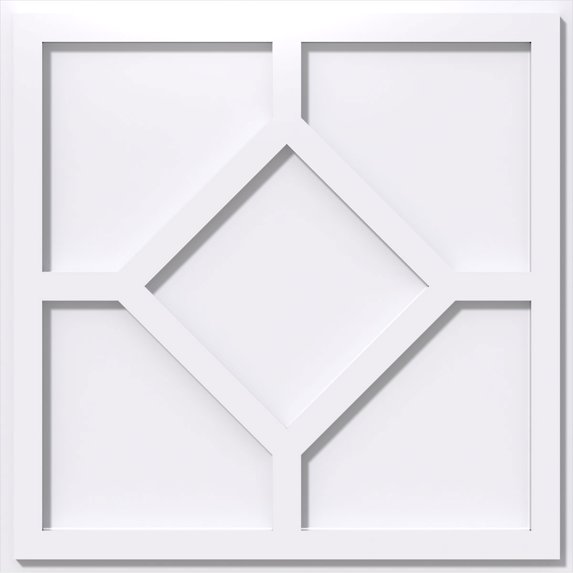 12"OD x 4"C x 1"P Embry Architectural Grade PVC Contemporary Ceiling Medallion