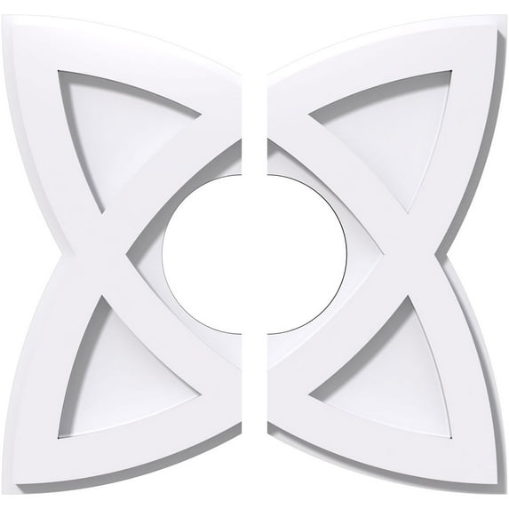 12"OD x 4"ID x 4 1/2"C x 1"P Cosmo Architectural Grade PVC Contemporary Ceiling Medallion, Two Piece