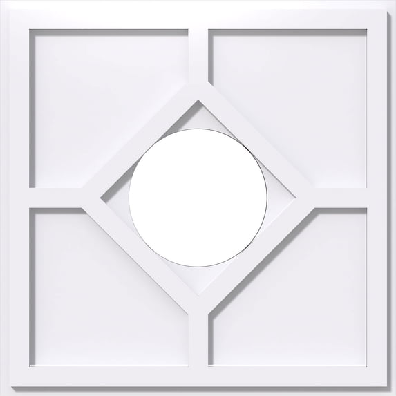 12"OD x 4"ID x 4"C x 1"P Embry Architectural Grade PVC Contemporary Ceiling Medallion