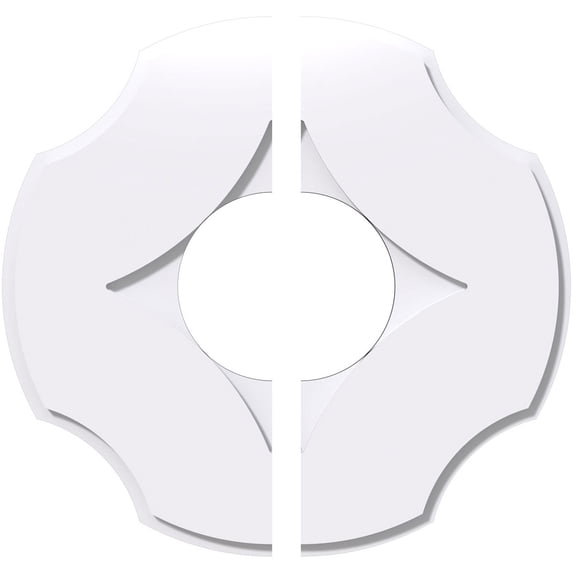 12"OD x 4"ID x 4"C x 1"P Percival Architectural Grade PVC Contemporary Ceiling Medallion, Two Piece