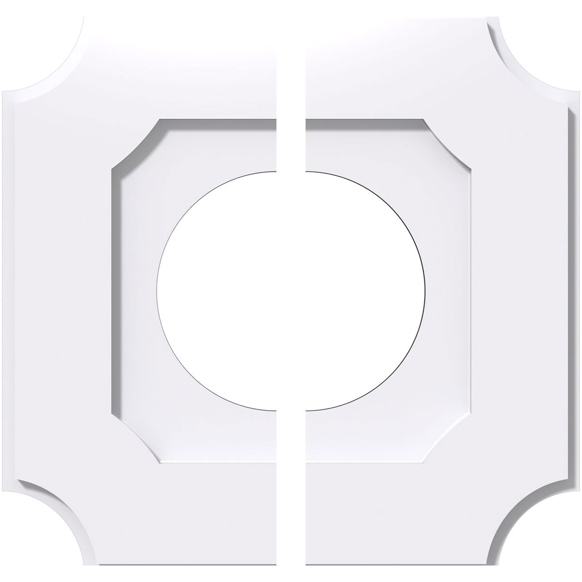 Locke 12" White PVC Contemporary Ceiling Medallion