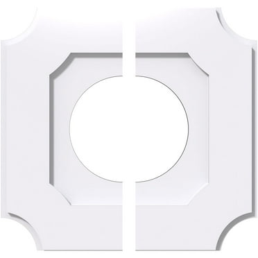 12"OD x 5"ID x 7"C x 1"P Locke Architectural Grade PVC Contemporary Ceiling Medallion, Two Piece