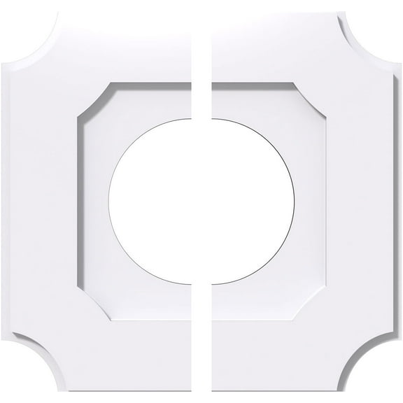 12"OD x 5"ID x 7"C x 1"P Locke Architectural Grade PVC Contemporary Ceiling Medallion, Two Piece