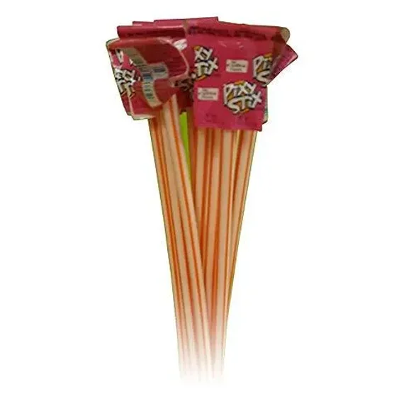 12 ORANGE Giant Pixy Stix - 15 Inches Large - Orange Flavor Sugar Candy Straws