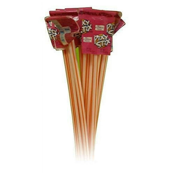 12 ORANGE Giant Pixy Stix - 15 Inches Large - Orange Flavor Sugar Candy Straws