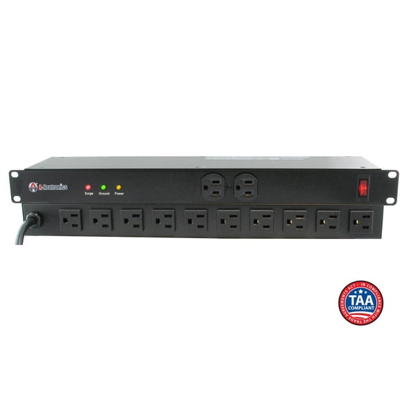 12 OUTLET Surge Protector RACK MOUNT POWER STRIP BAR EMI/RFI Noise Filtering